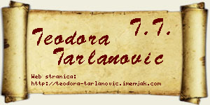 Teodora Tarlanović vizit kartica